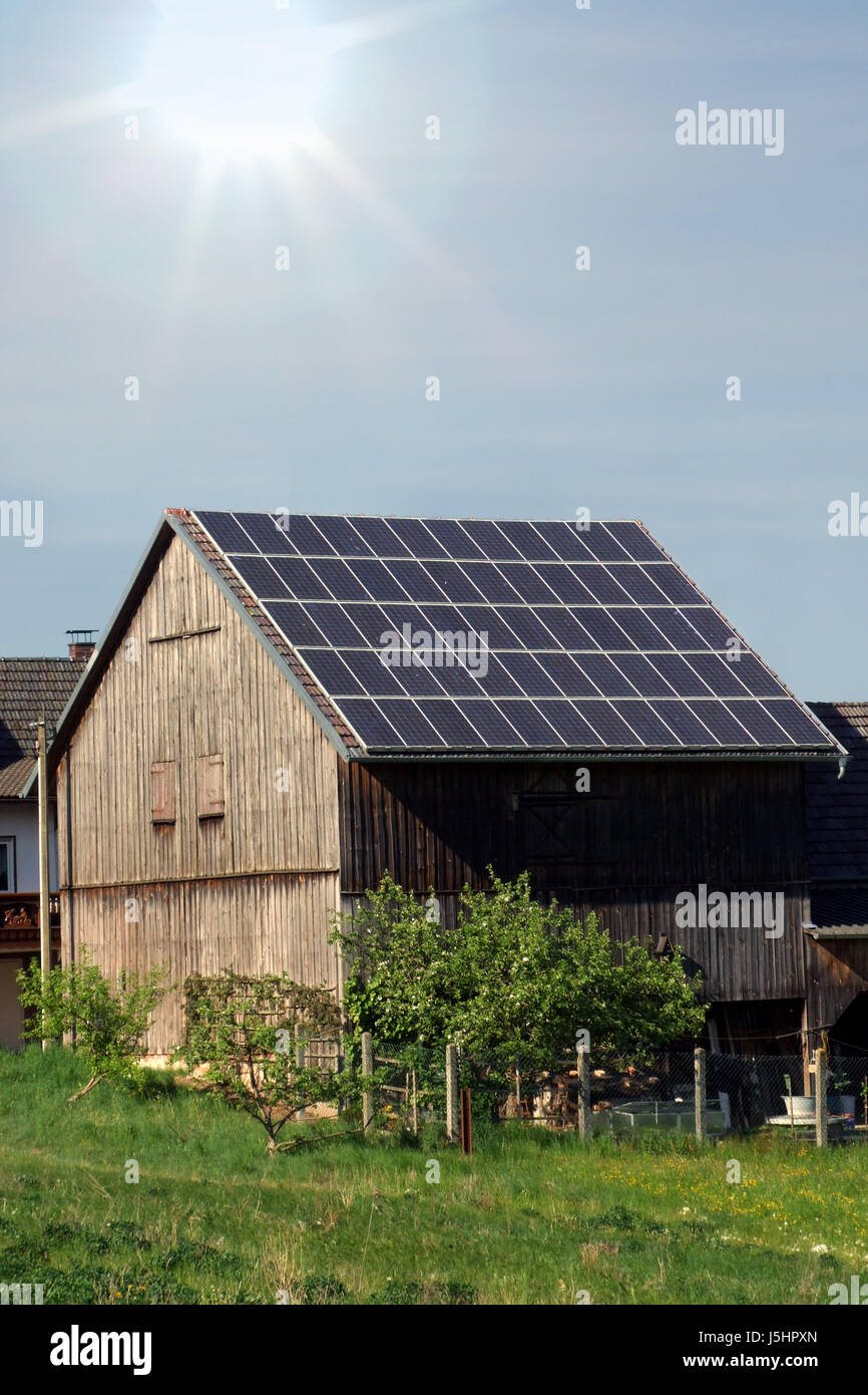 agriculture farming energy power electricity electric power barn lasting Stock Photo