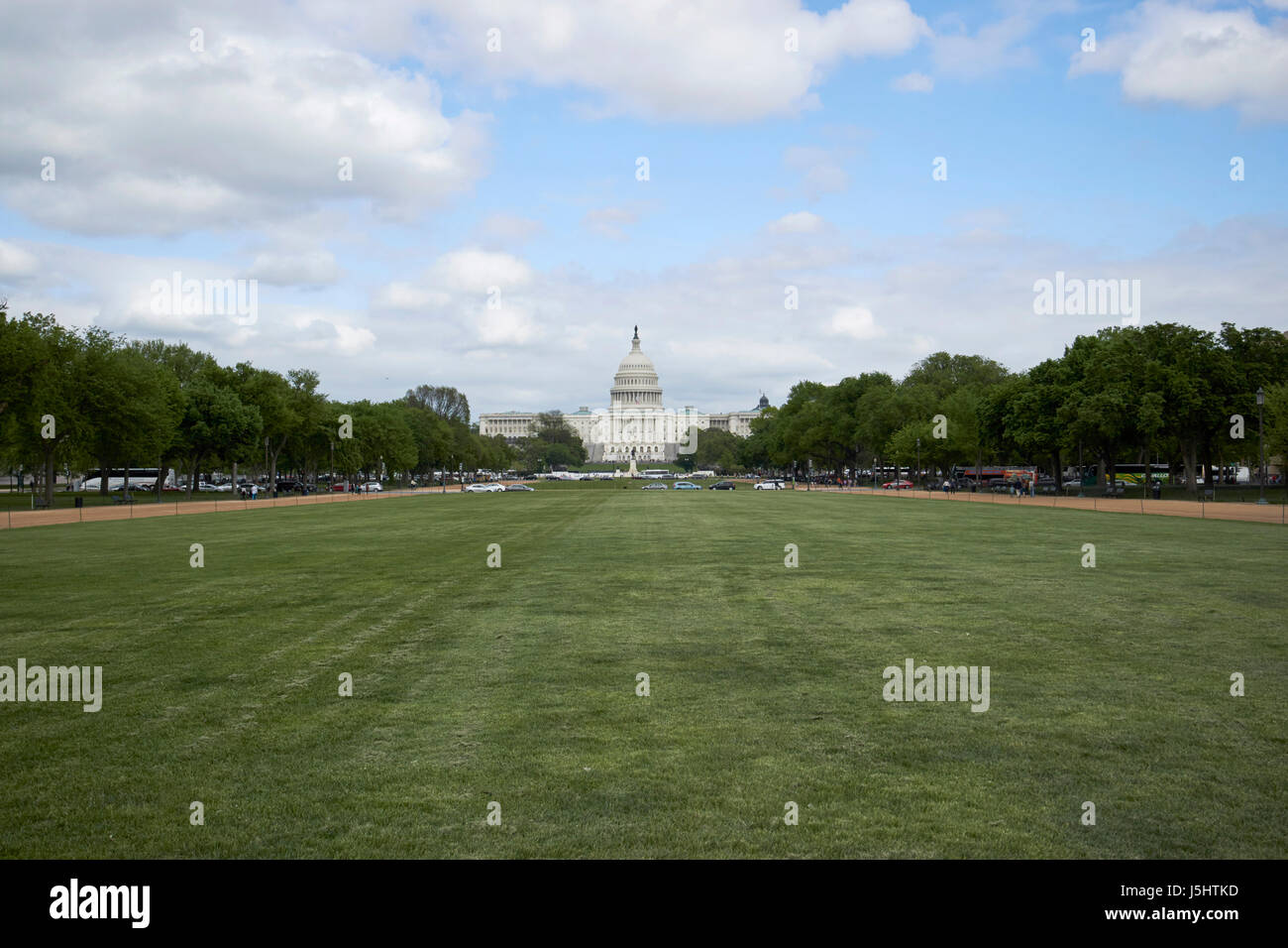 the national mall lawn leading to the capitol building Washington DC USA Stock Photo