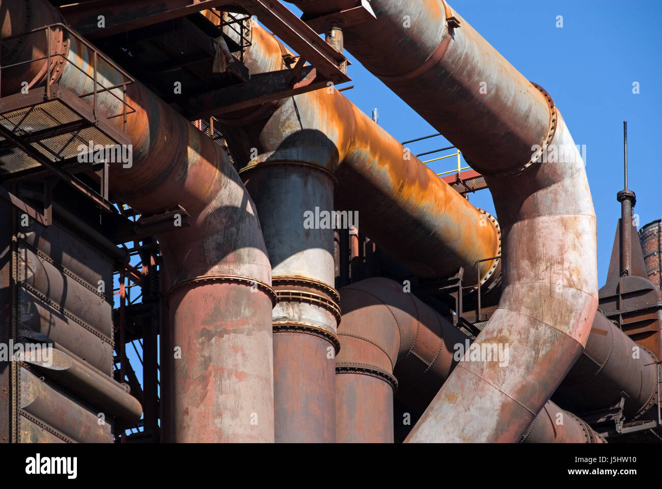 profile industry nostalgia screw steel cokery inoperative rust carrier kink Stock Photo