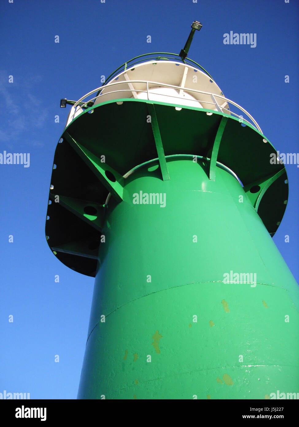 tower green navigation seafaring maritime water north sea salt water sea ocean Stock Photo