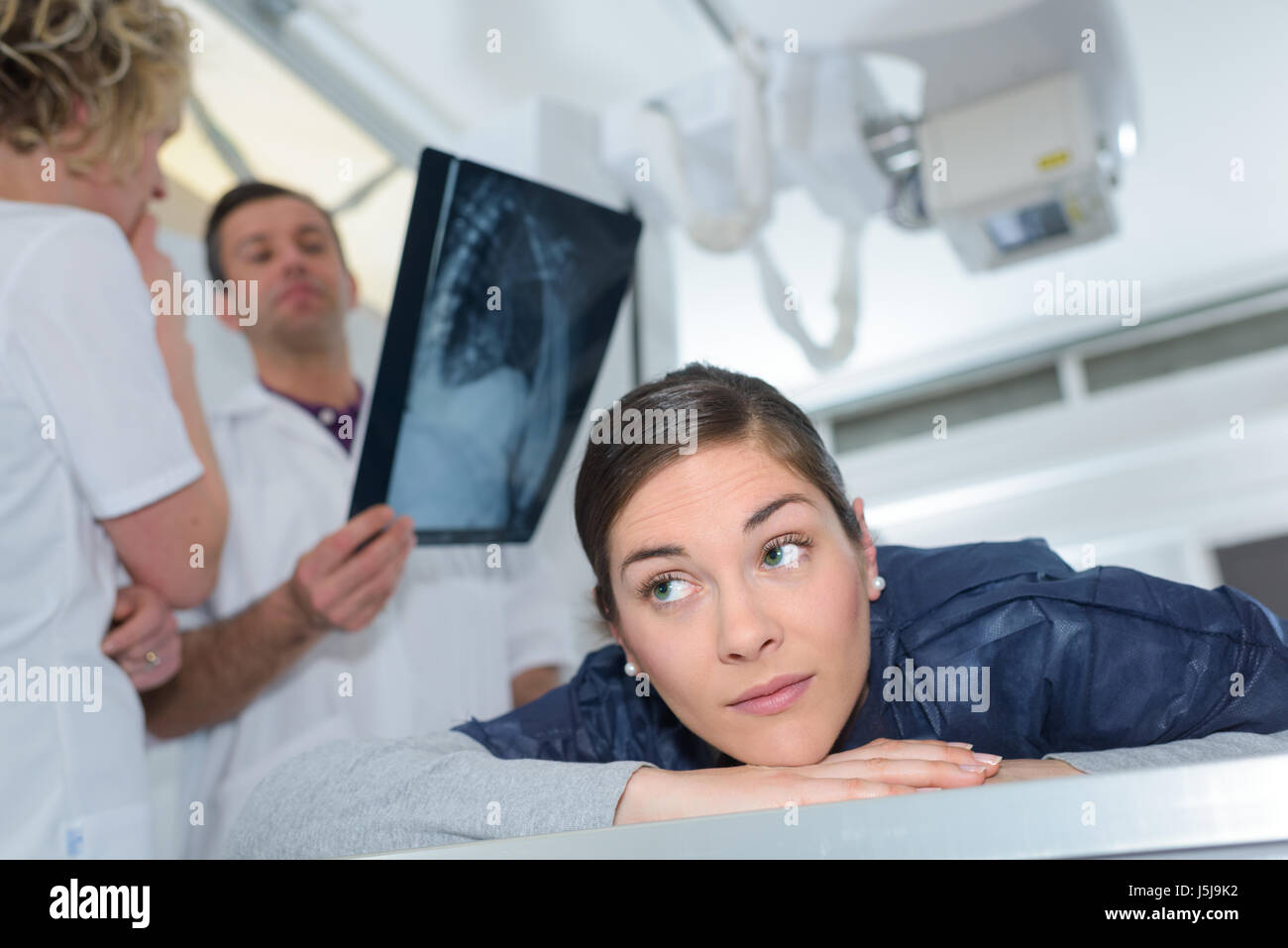 listening to the doctor and nurse conversation Stock Photo