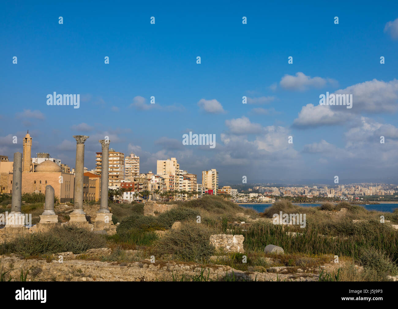 AlMina archaeological site, South Governorate, Tyre, Lebanon Stock
