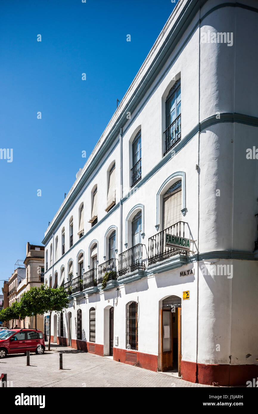 Typical houses, Mata square, Alameda de Hercules area, Seville, Spain