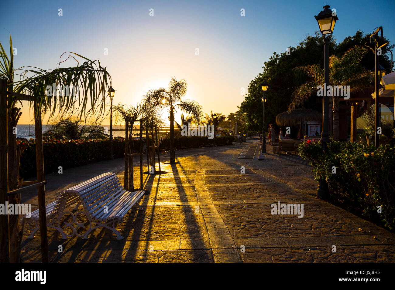 Promenade by the beach at Playa del Duque, Tenerife, Spain Stock Photo