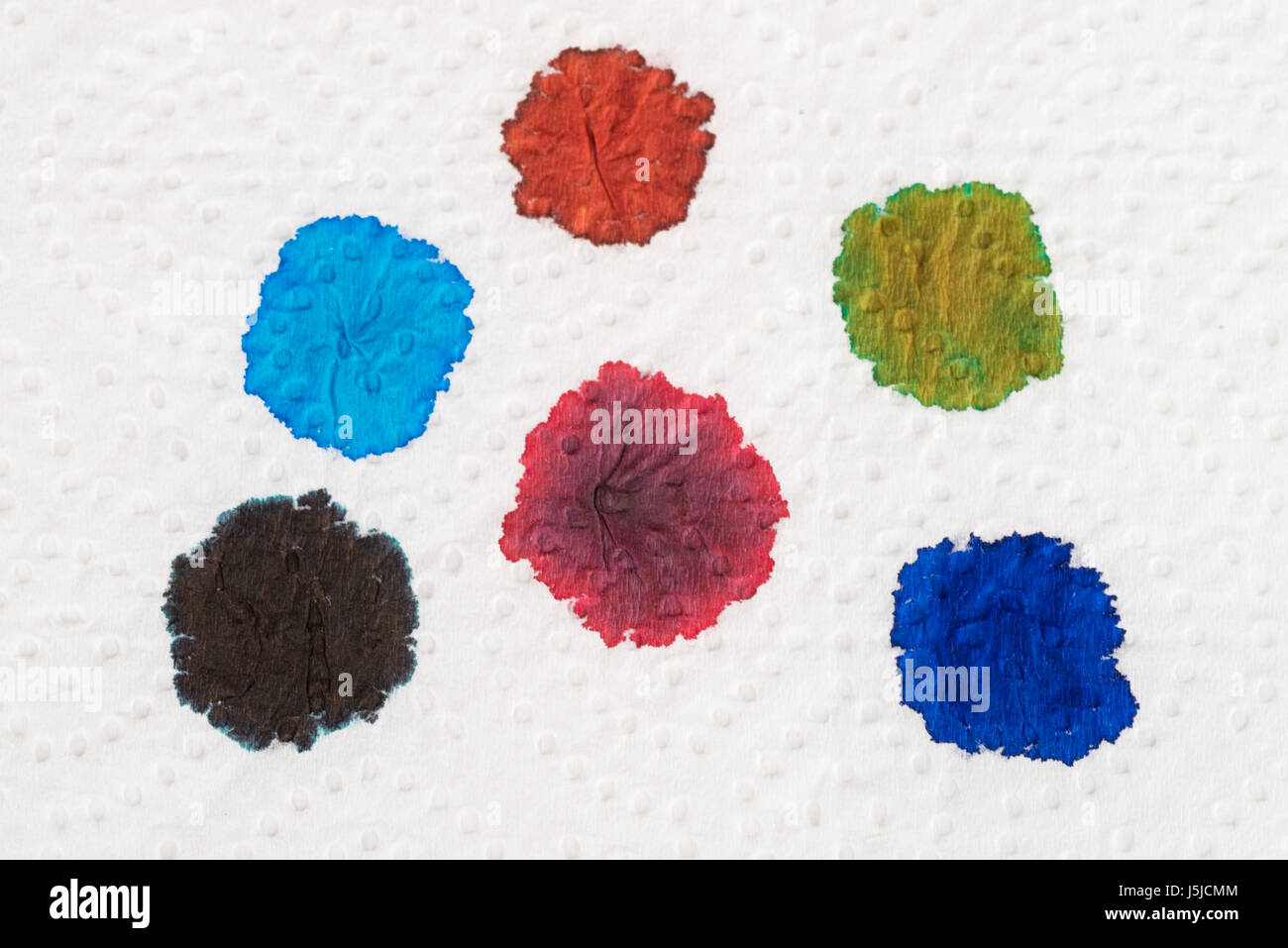 Several fountain pen ink colours on a sheet of white paper Stock Photo