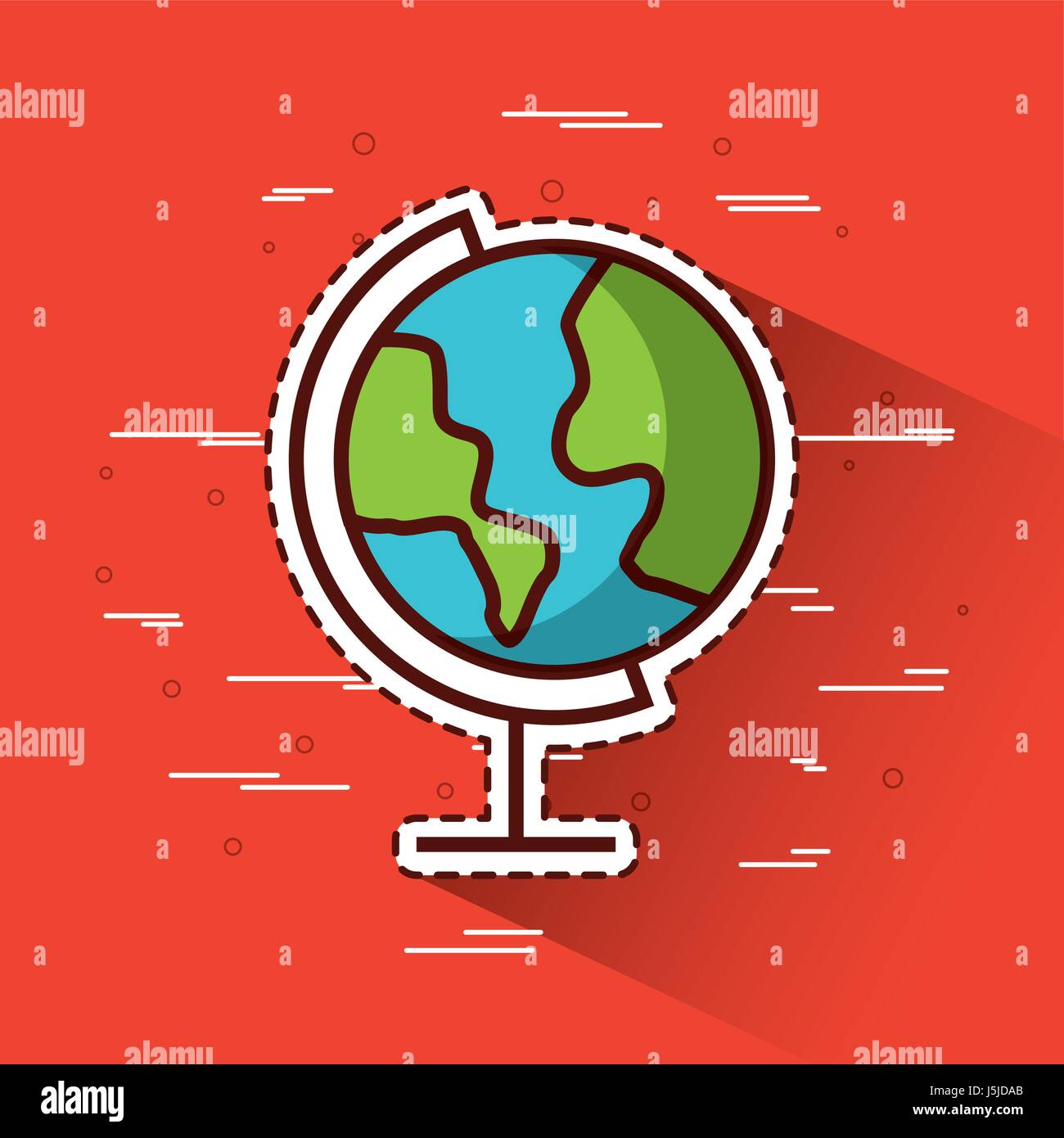planet earth over red background icon image Stock Vector Image & Art ...