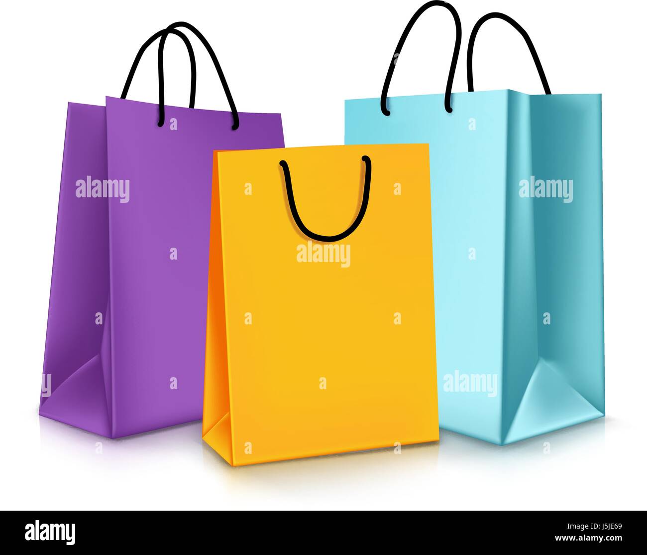 Vector Set of Realistic Colorful Empty Shopping Bags for Promotion ...