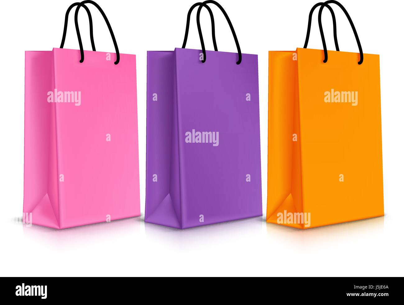 Vector Set of Realistic Colorful Empty Shopping Bags for Promotion ...
