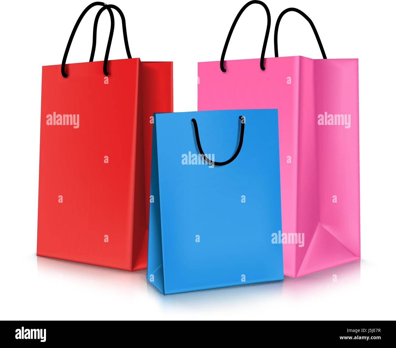 Vector Set of Realistic Colorful Empty Shopping Bags for Promotion ...