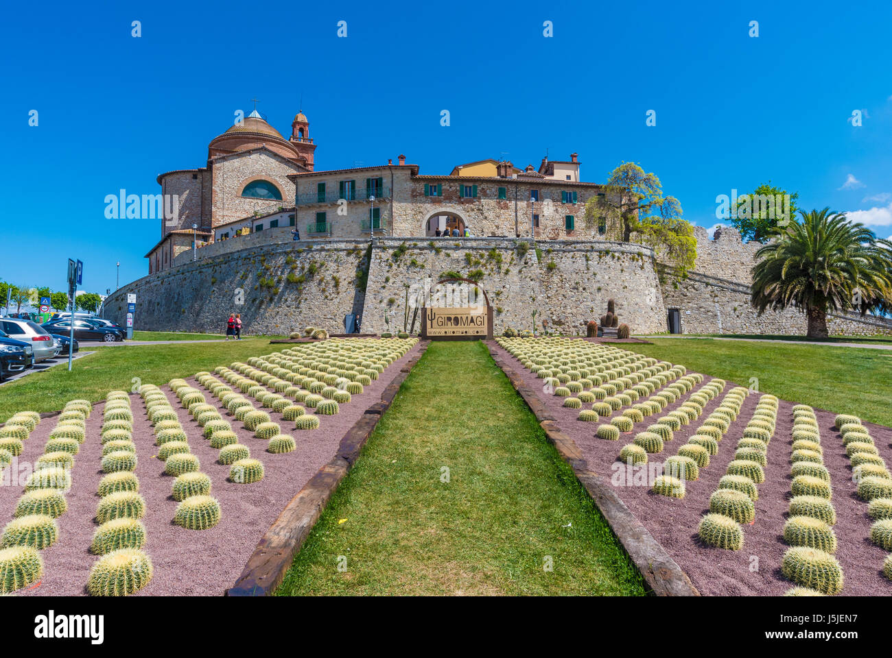 Castiglione Del Lago, Italy - A medieval town with a big castle in historic center, beside Trasimeno lake, Umbria region, central Italy Stock Photo