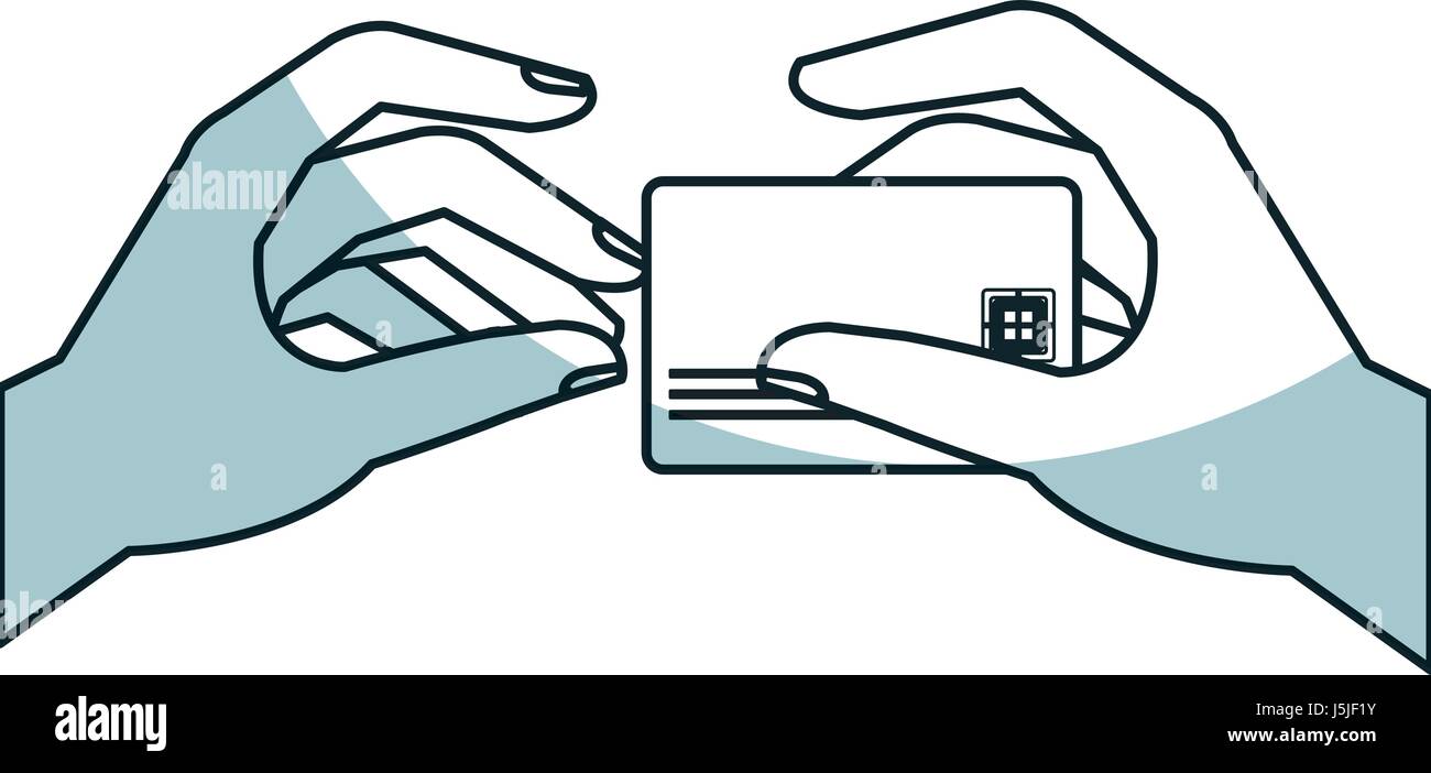 hand human with credit card isolated icon Stock Vector Image & Art - Alamy