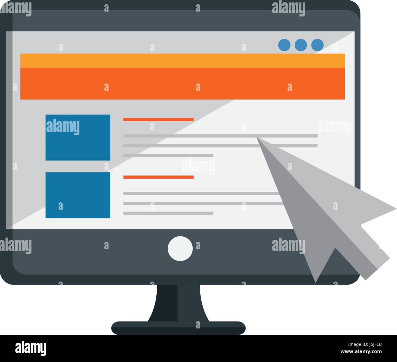 computer desktop with arrow pointer isolated icon Stock Vector Image ...
