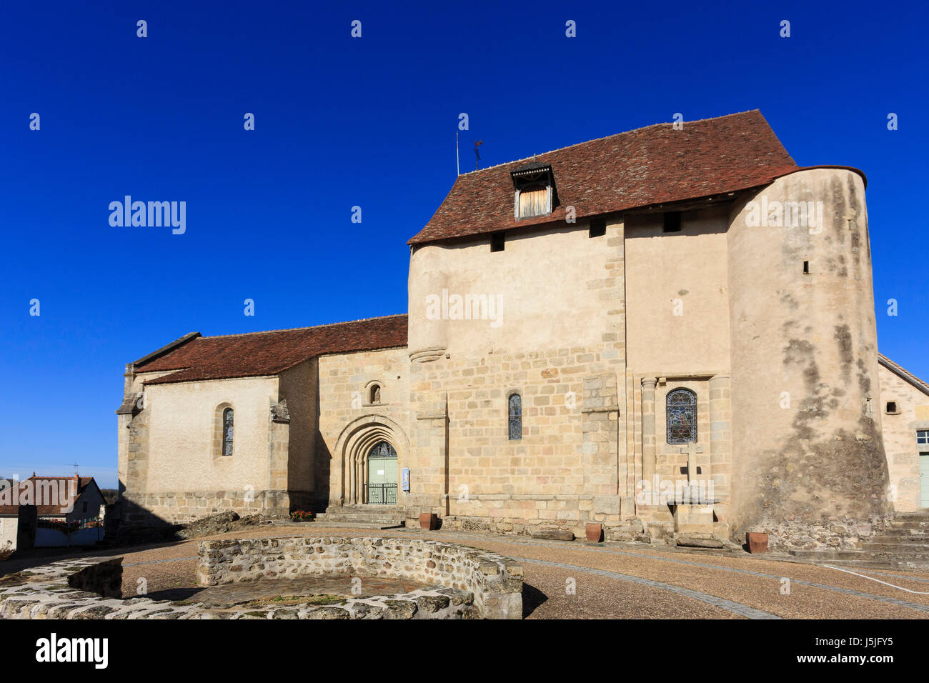 France, Creuse, Glenic, the church without belltower Stock Photo