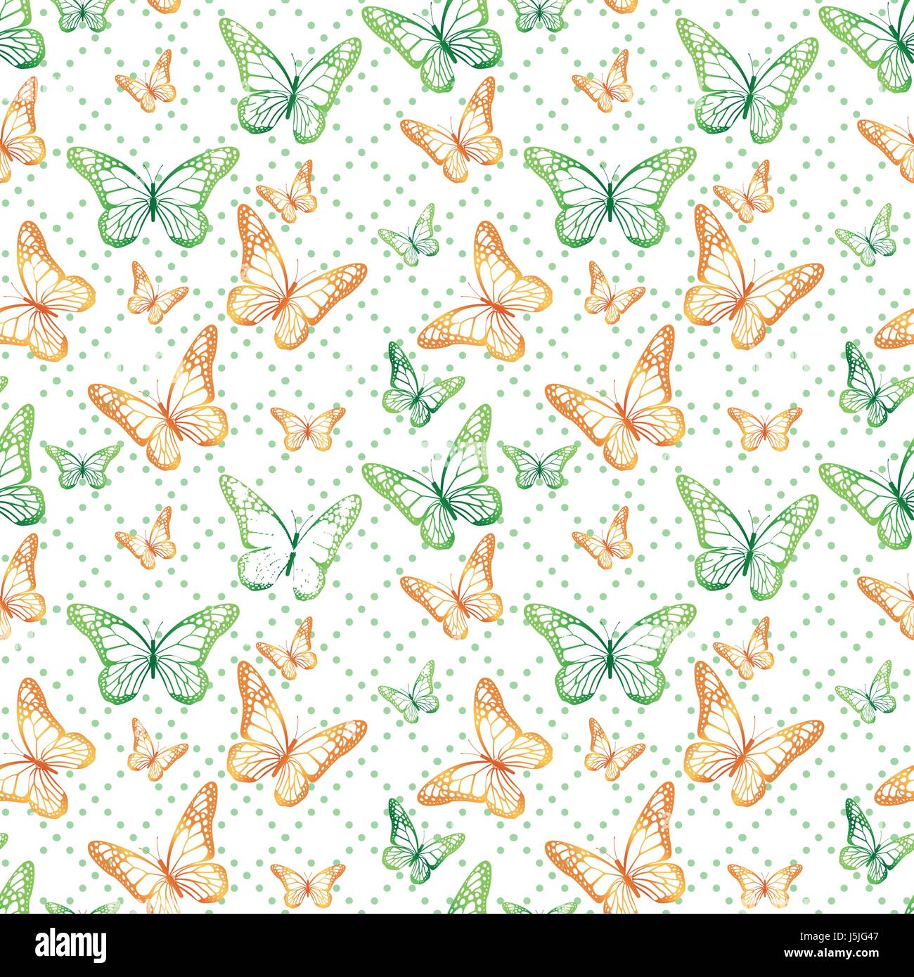 Colorful Butterflies Vector Background for Spring Elements. Editable ...