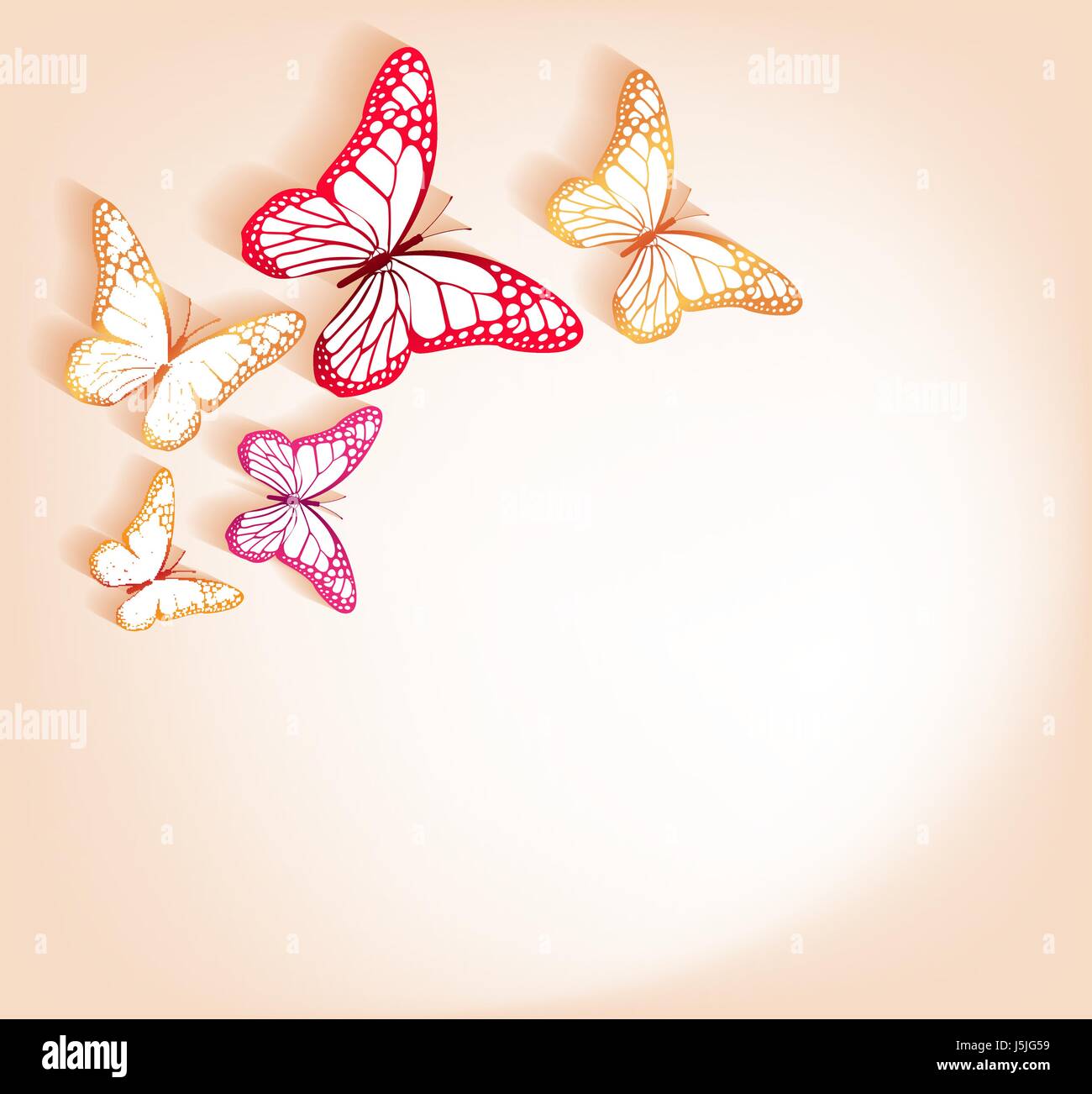 Paper Cut Butterflies Vector Background Isolated for Spring Elements ...