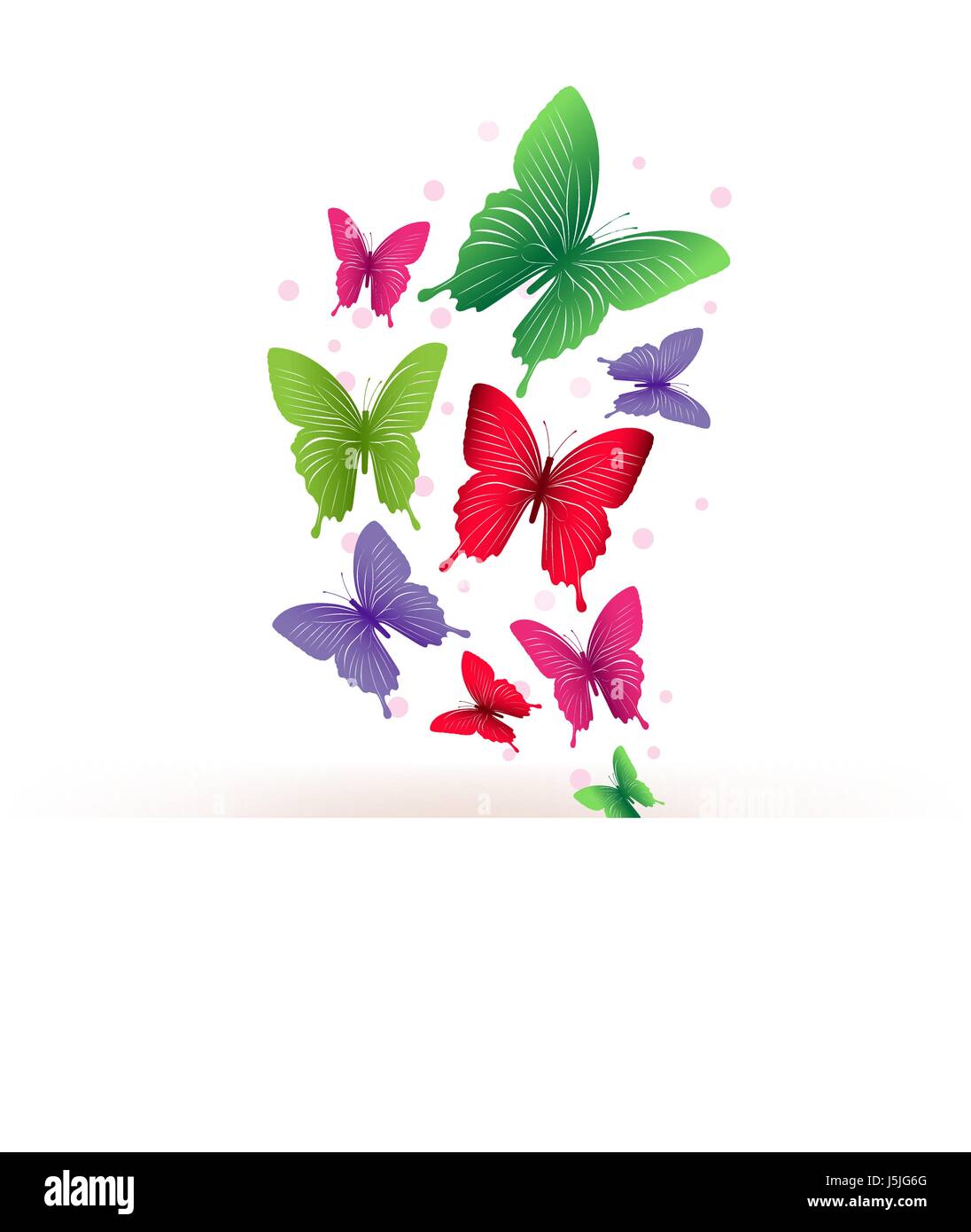 Colorful Butterflies Vector Background for Spring Elements. Editable ...