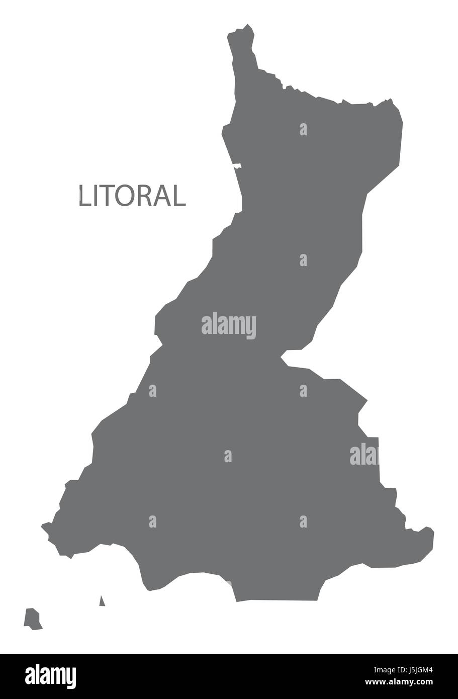 Litoral Equatorial Guinea map grey illustration silhouette Stock Vector