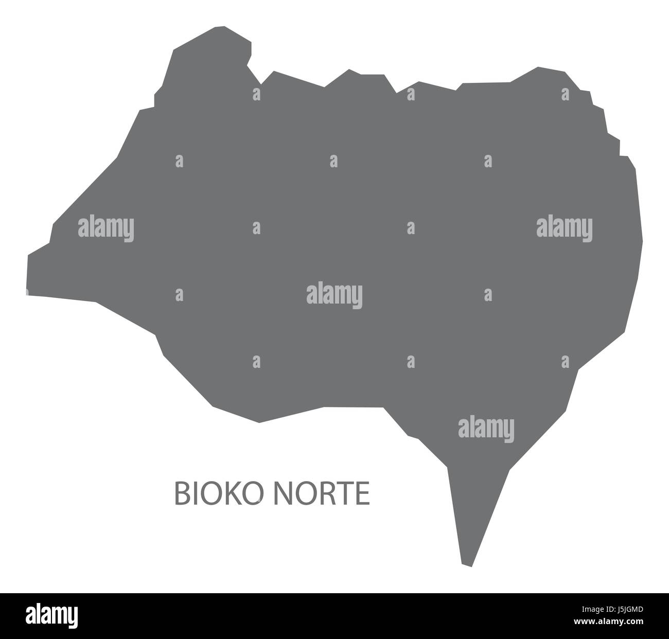 Bioko Norte Equatorial Guinea map grey illustration silhouette Stock Vector
