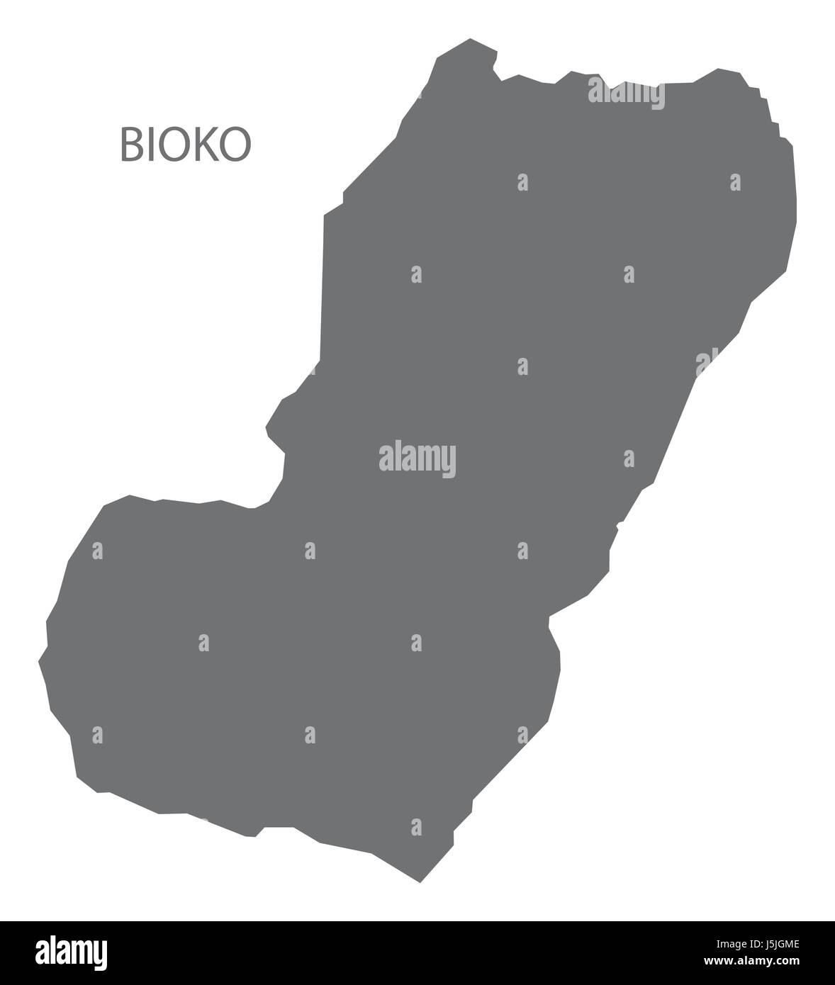 Bioko Equatorial Guinea map grey illustration silhouette Stock Vector
