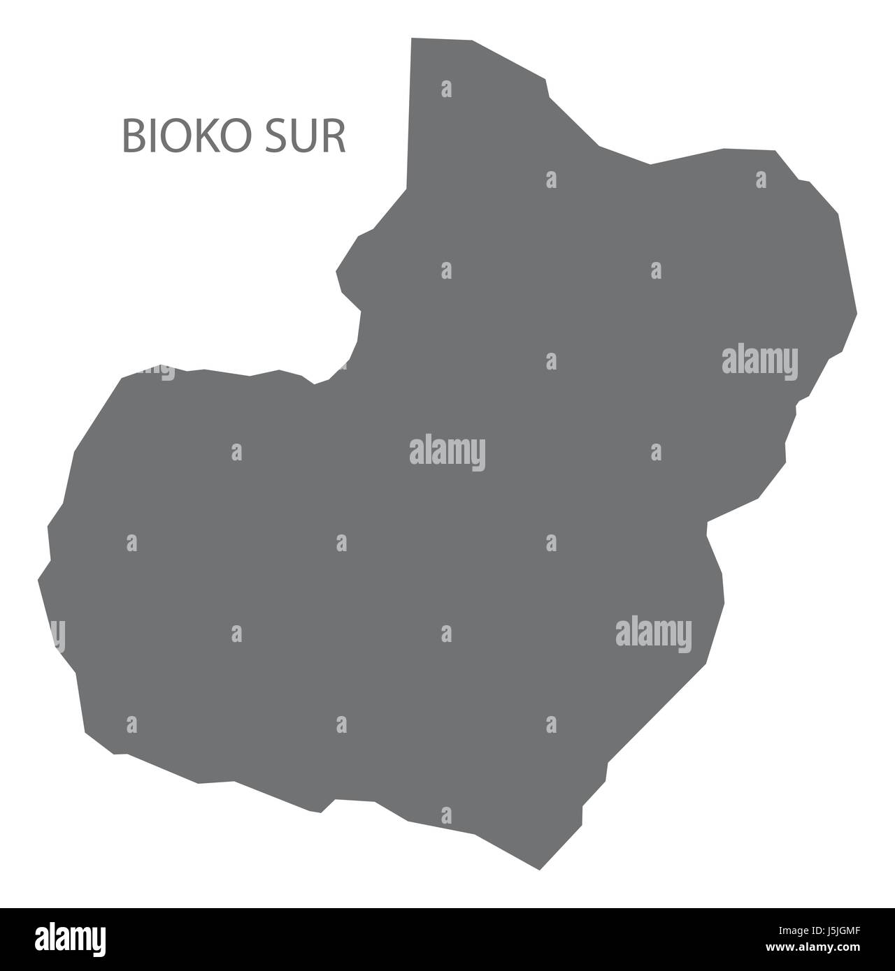 Bioko Sur Equatorial Guinea map grey illustration silhouette Stock Vector