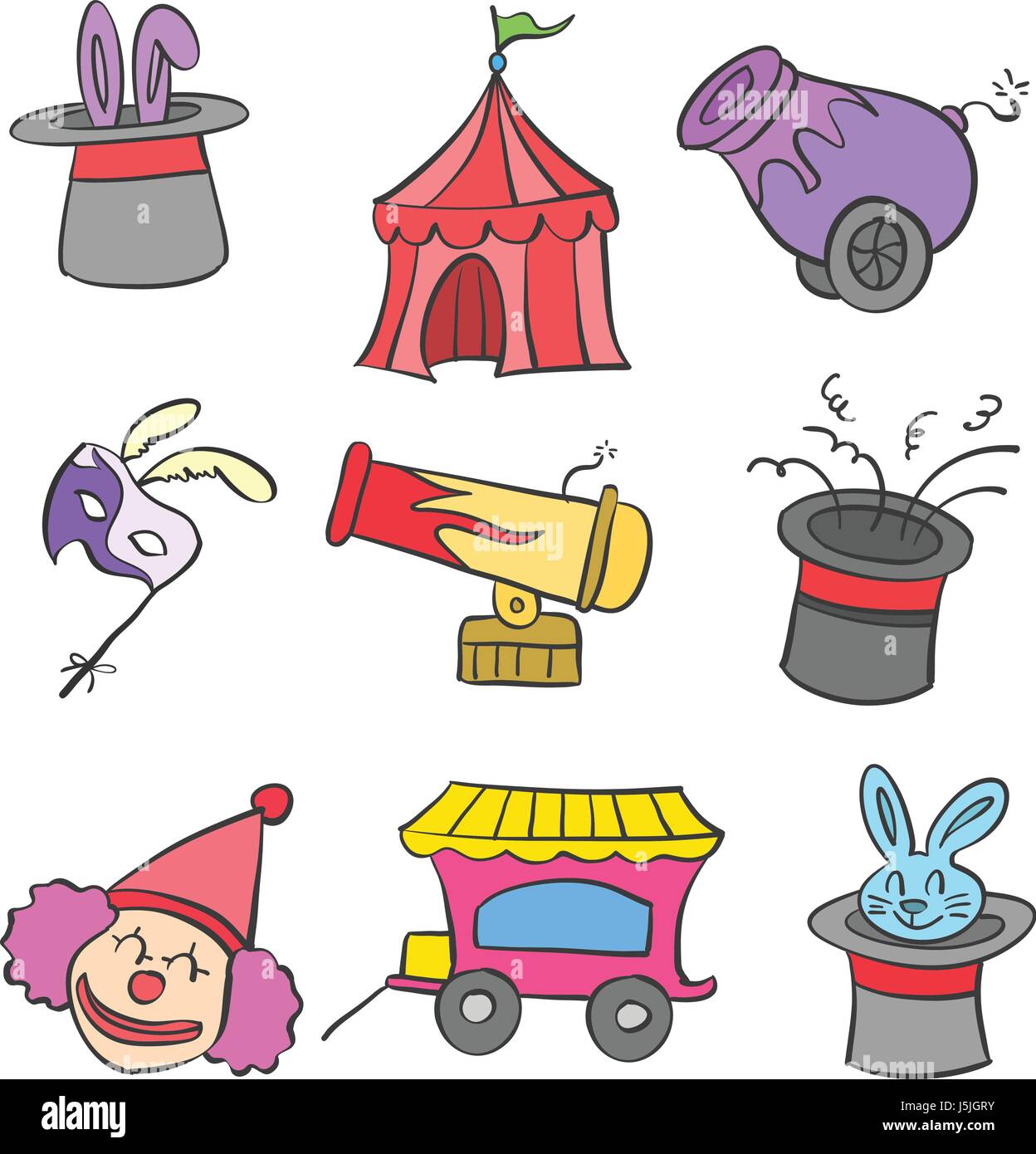 Element circus carnival of doodle Stock Vector Image & Art - Alamy