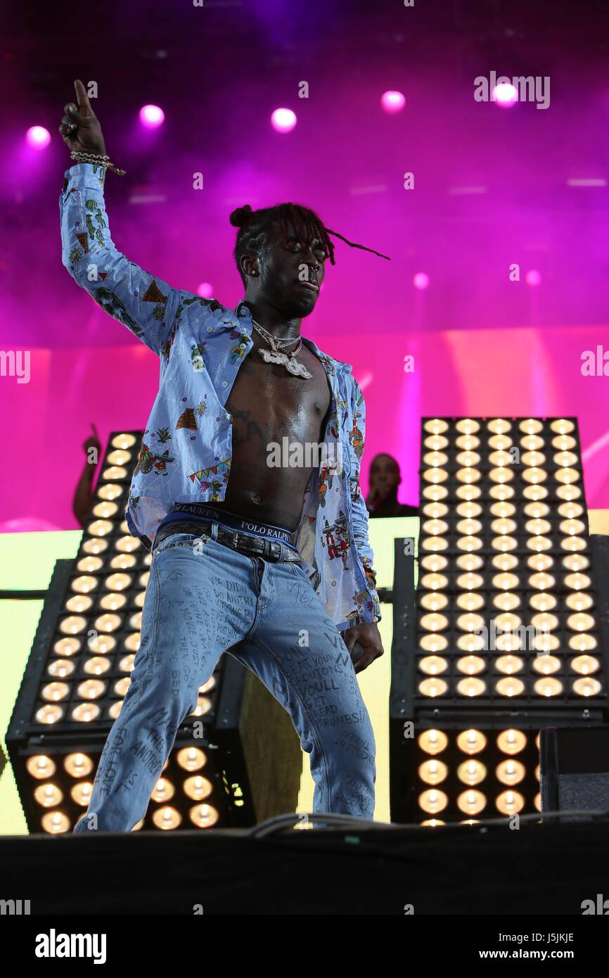 Lil Uzi Vert seen performing with Play Boi Carti at Coachella Weekend 1