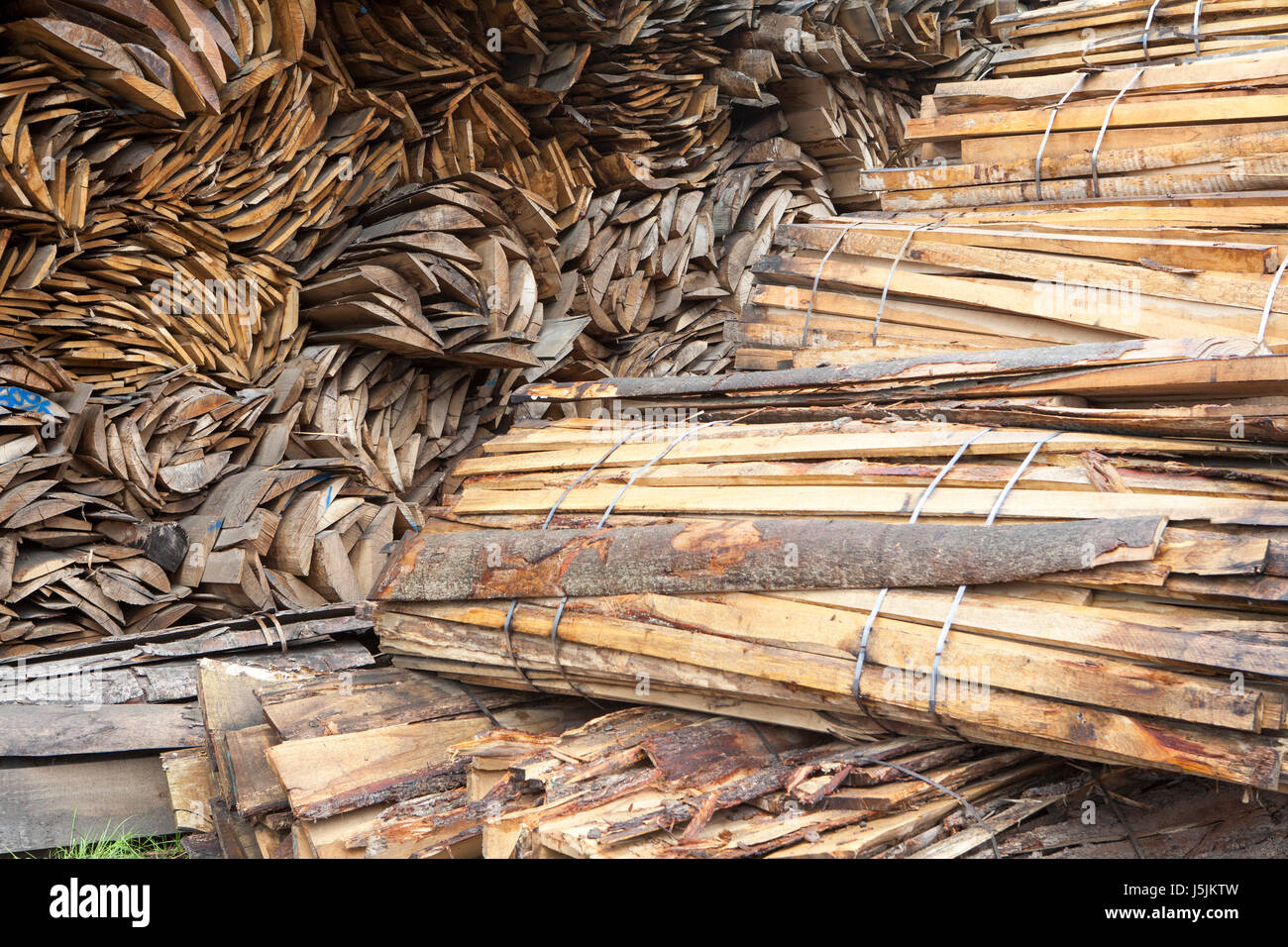 Pile of beech wood, Germany Stock Photo