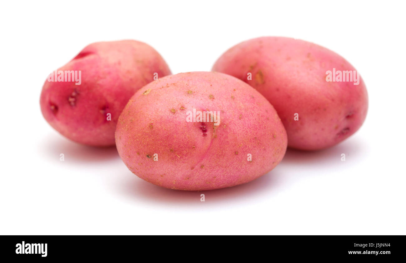 new potato with red skin isolated on white background Stock Photo