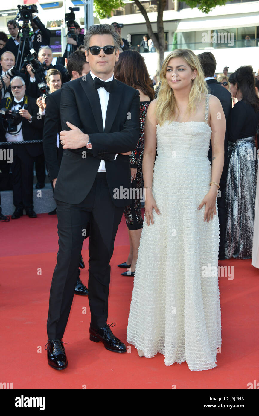 70th Cannes Film Festival 2017, Red carpet film 'Les Fantomes d'Ismail'. Pictured: Benjamin Biolay, Louane Emera Stock Photo
