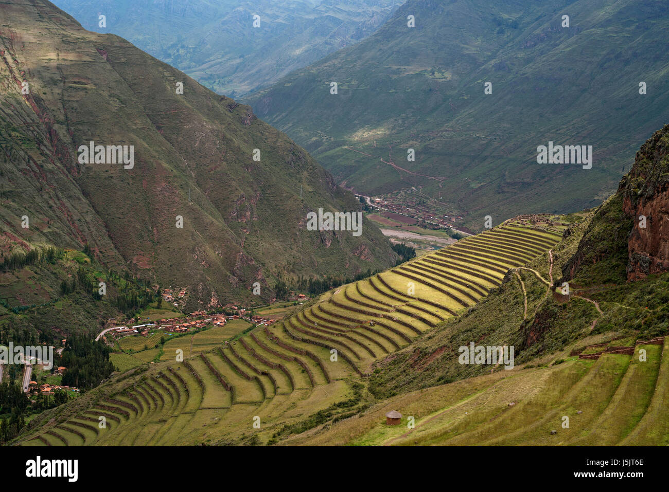 Ruins of Pisac; Sacred Valley, Peru Stock Photo