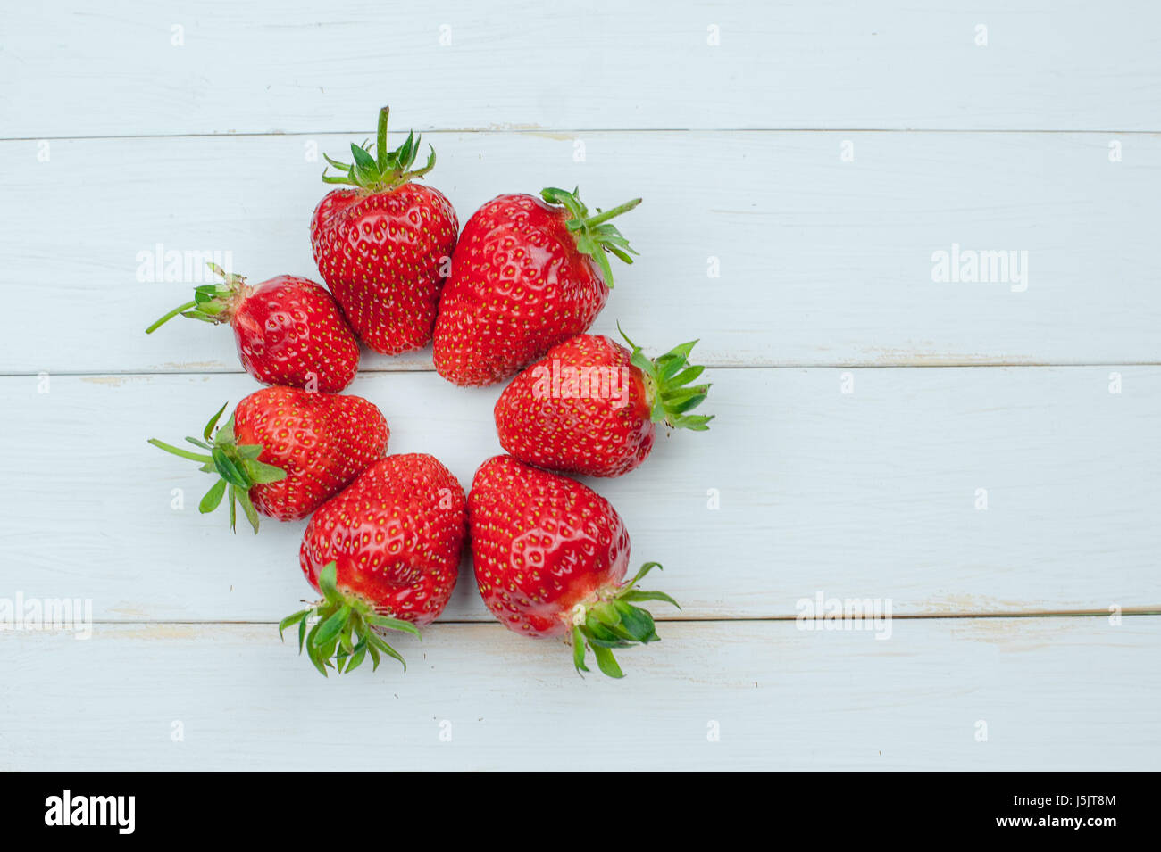 strawberries circle composition. Freshness, heath and summer concepts Stock Photo
