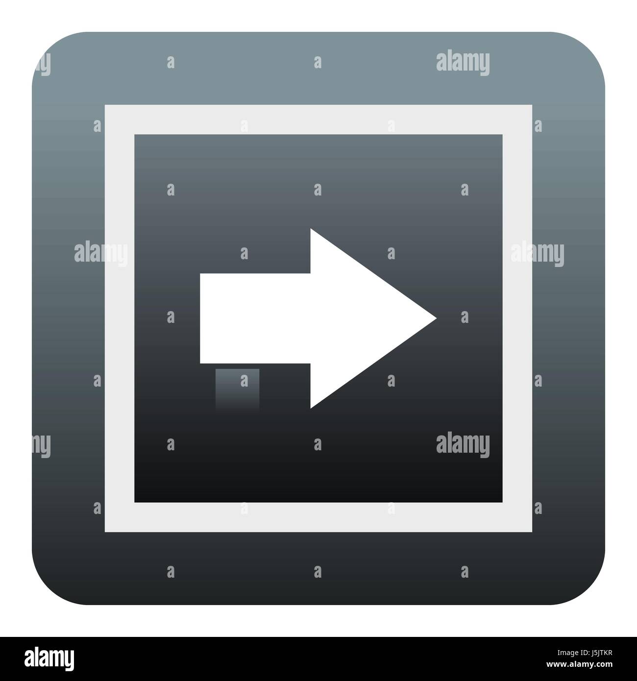 Gray button icon, flat style Stock Vector Image & Art - Alamy