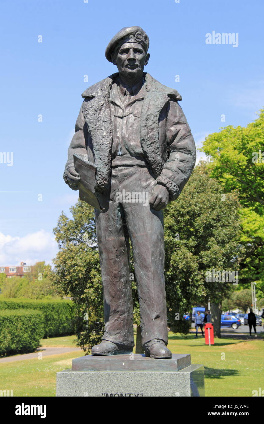 Field Marshal Viscount Montgomery statue opposite D-Day Museum Stock ...