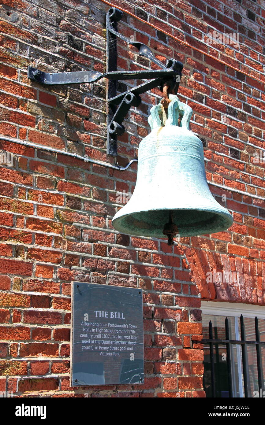 Old Town Hall Bell, Southsea Castle, Southsea, Portsmouth, Hampshire, England, Great Britain, United Kingdom, UK, Europe Stock Photo