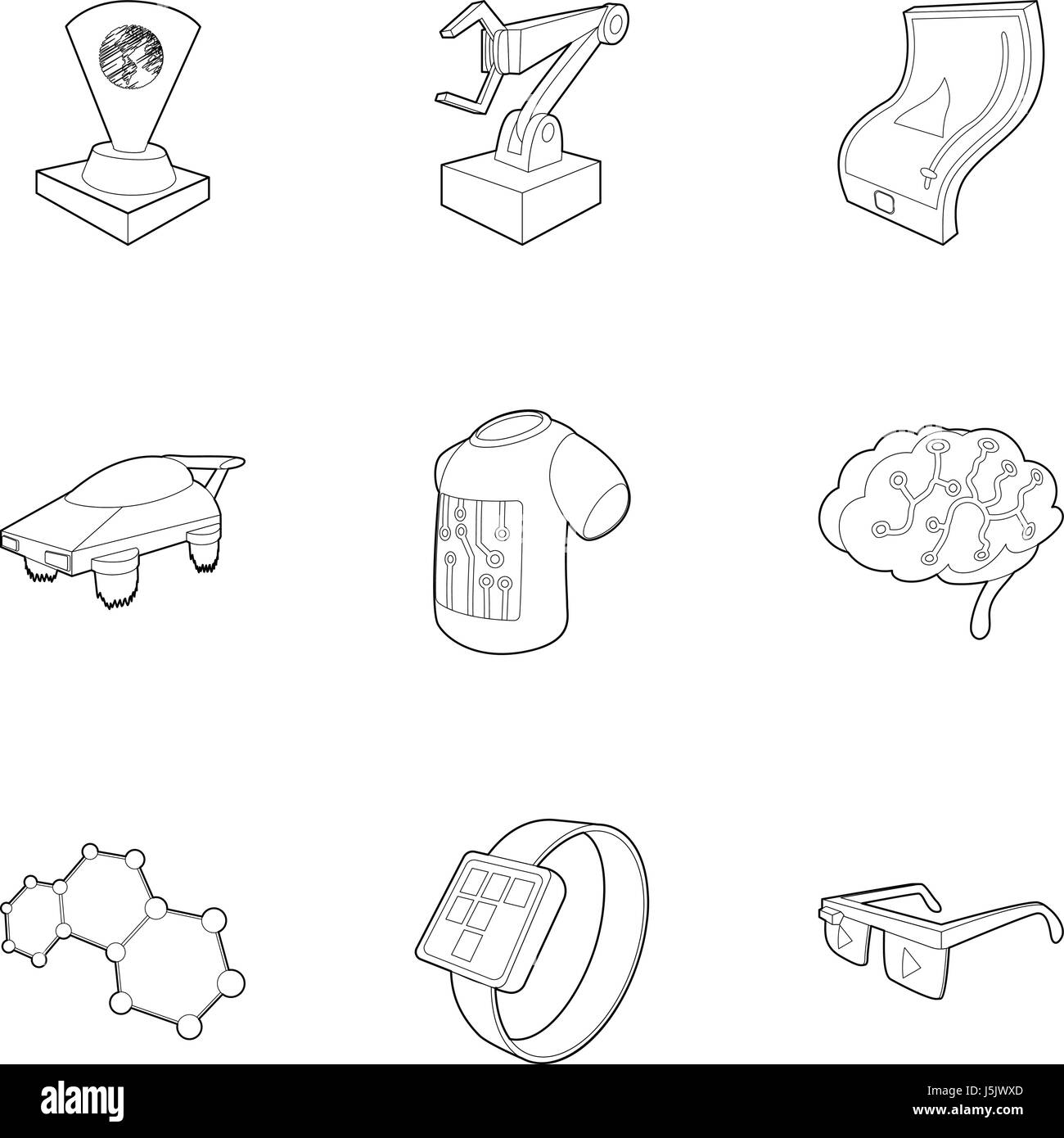 Electronic devices of future icons set Stock Vector Image & Art - Alamy
