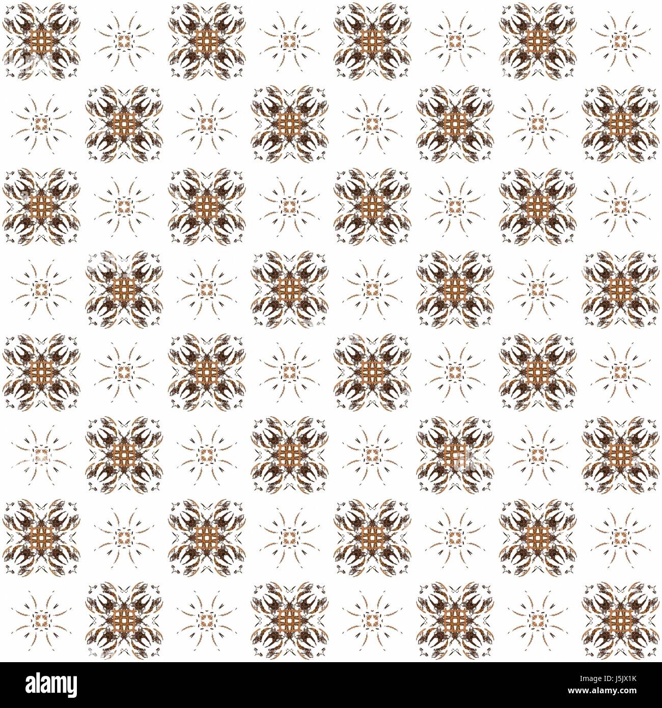 Seamless texture with 3D rendering abstract fractal orange pattern on a ...
