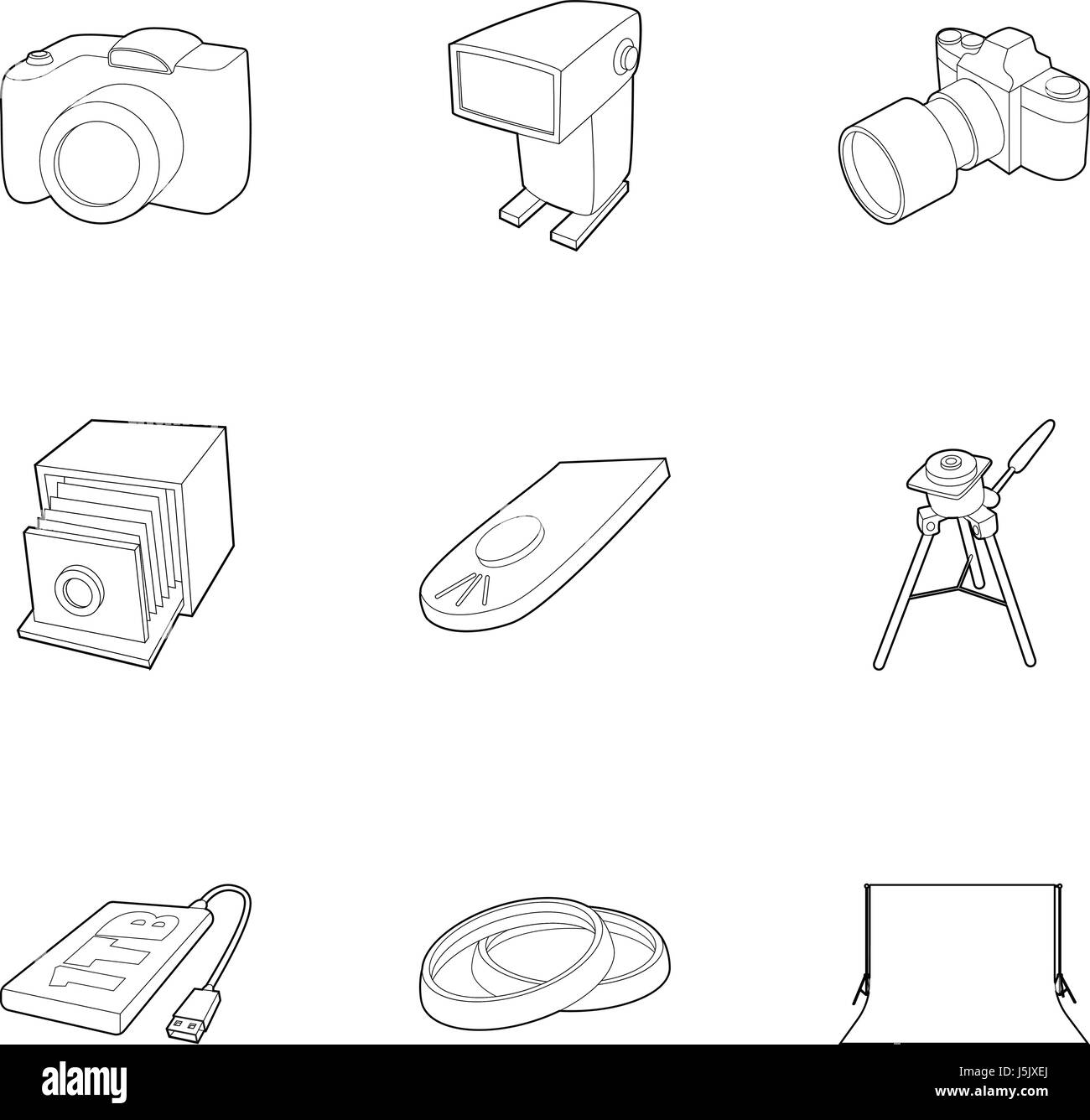 Photographing icons set, outline style Stock Vector Image & Art - Alamy
