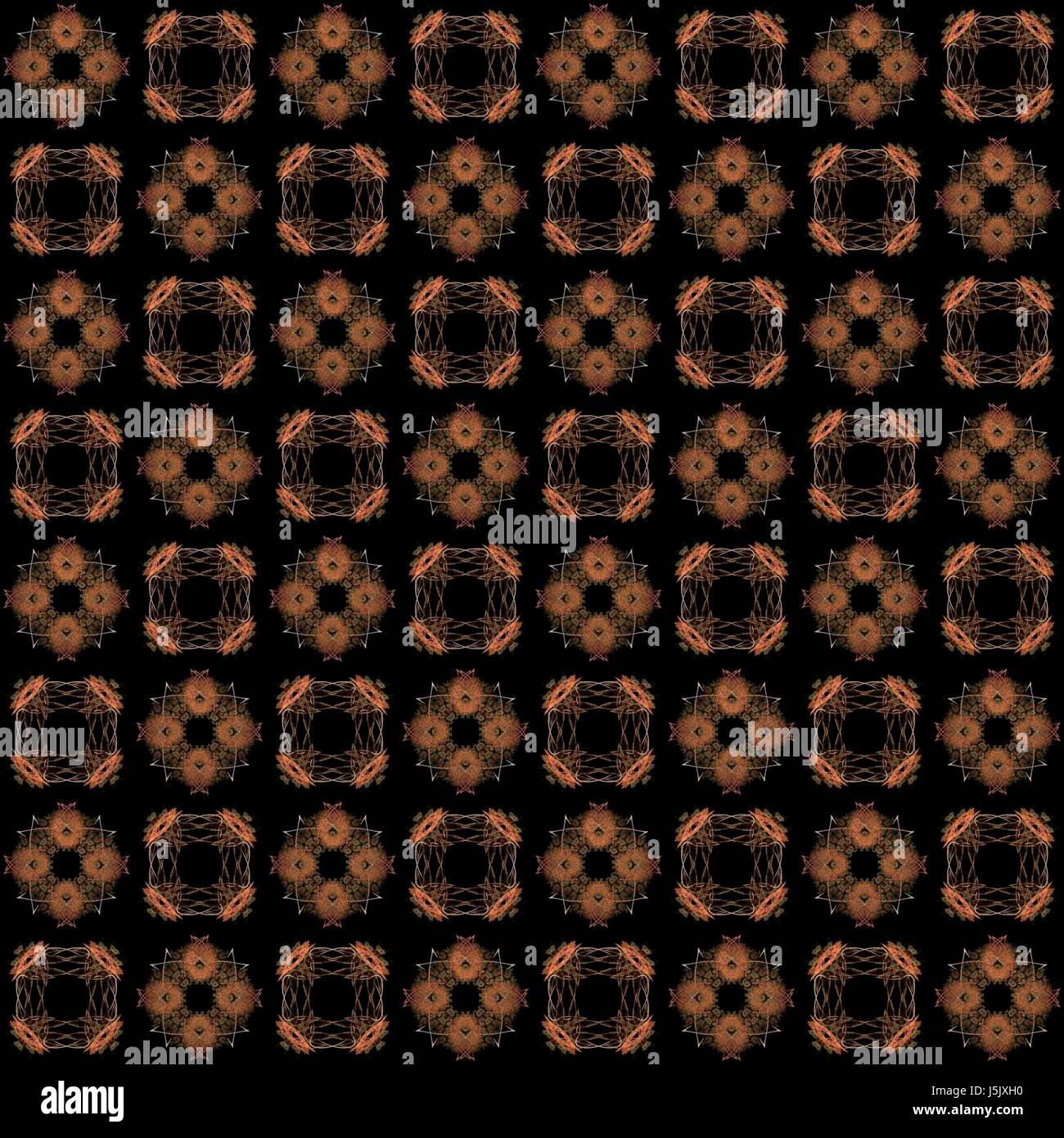Seamless texture with 3D rendering abstract fractal orange pattern on a ...