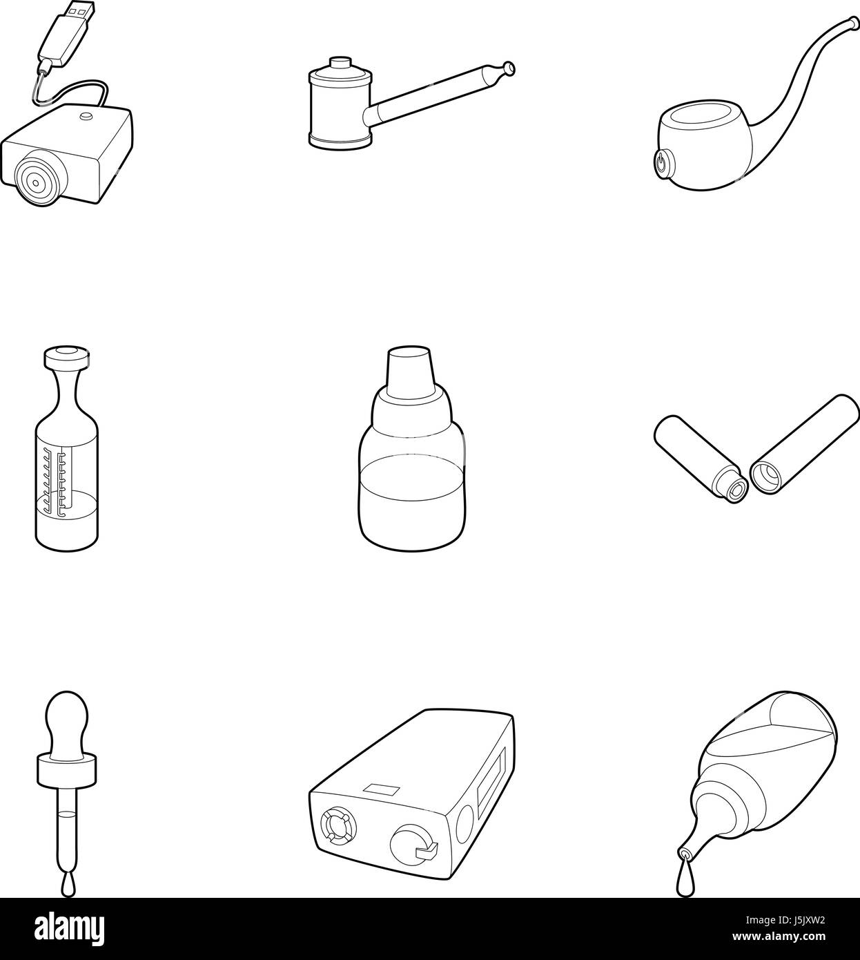 Cigarette icons set, outline style Stock Vector Image & Art - Alamy
