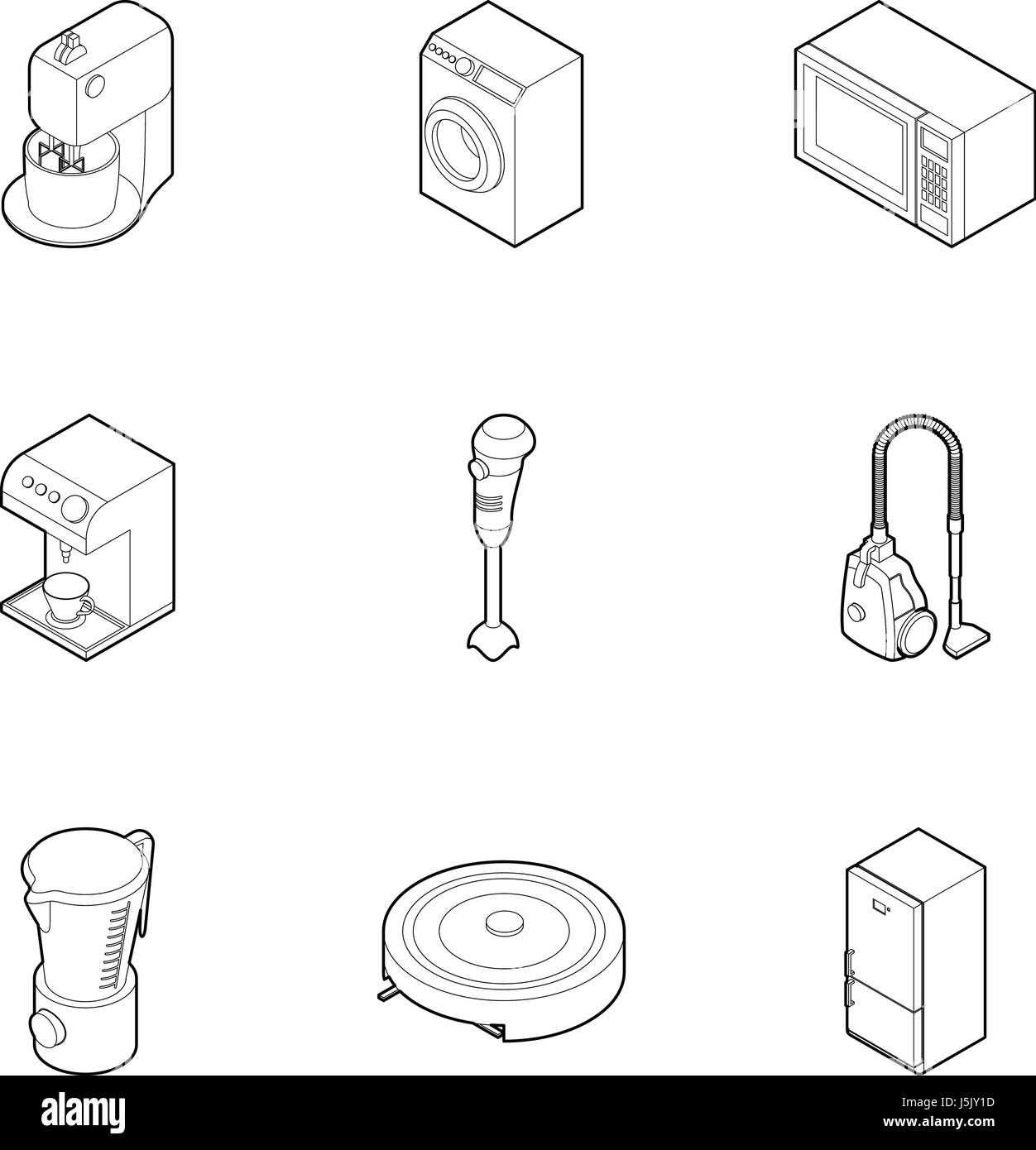 Kitchen gadgets icons set, outline style Stock Vector Image & Art Alamy