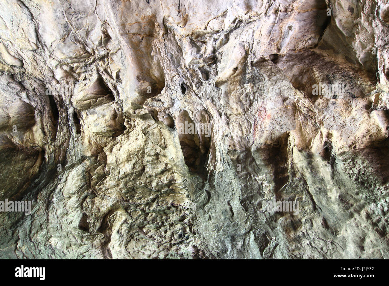 Rock face of limestone cave - detail Stock Photo