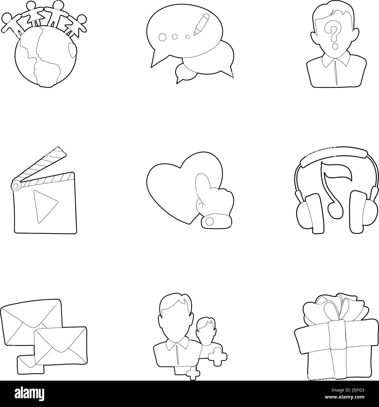 E-mail icons set, outline style Stock Vector Image & Art - Alamy