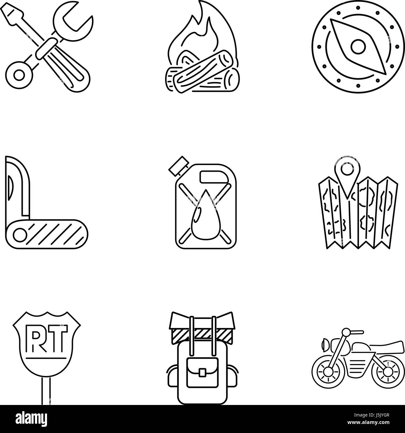 Camping icons set, outline style Stock Vector Image & Art - Alamy
