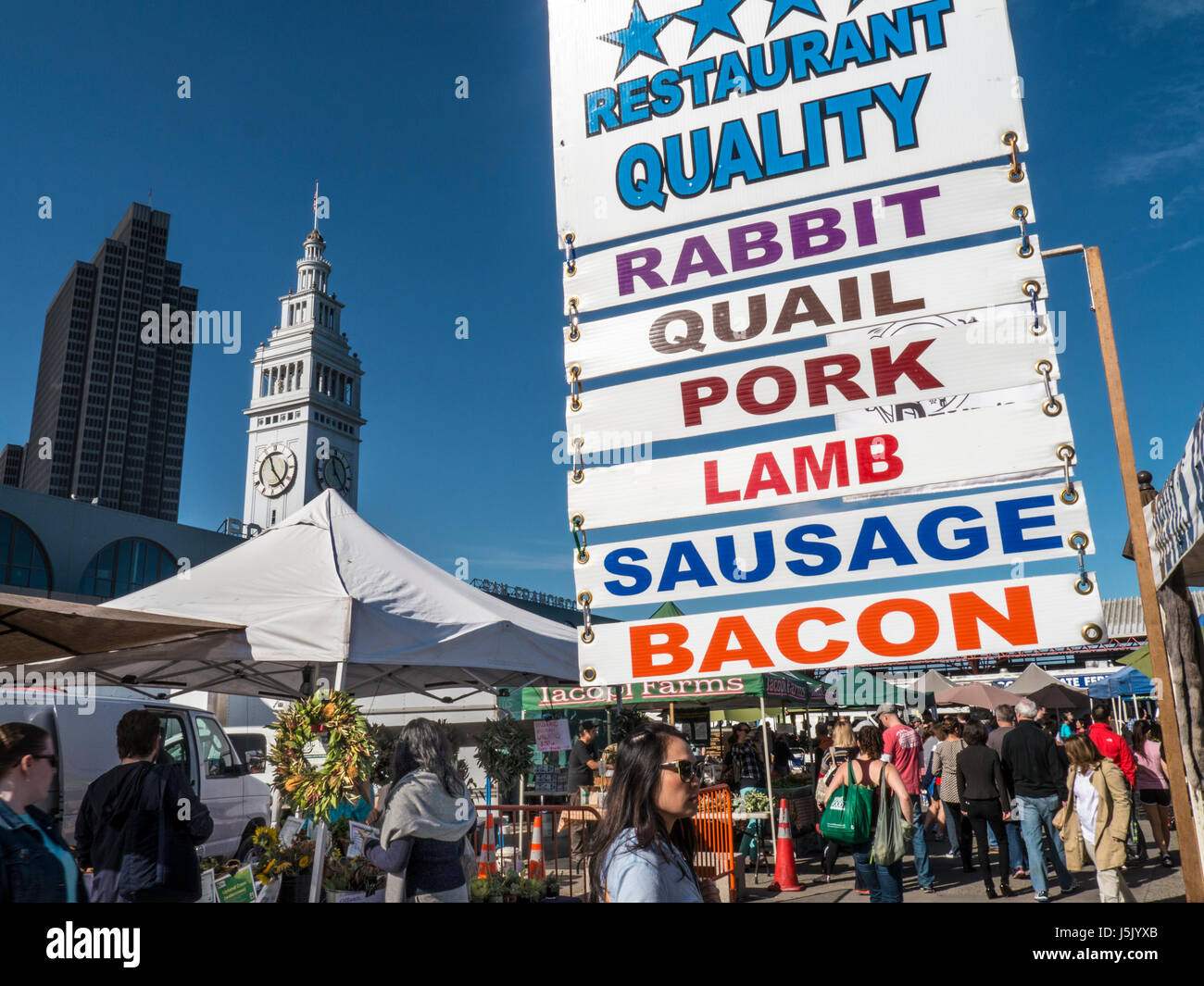FARMERS MARKET AMERICA MEAT SIGN Varieties on sale sign Embarcadero San
