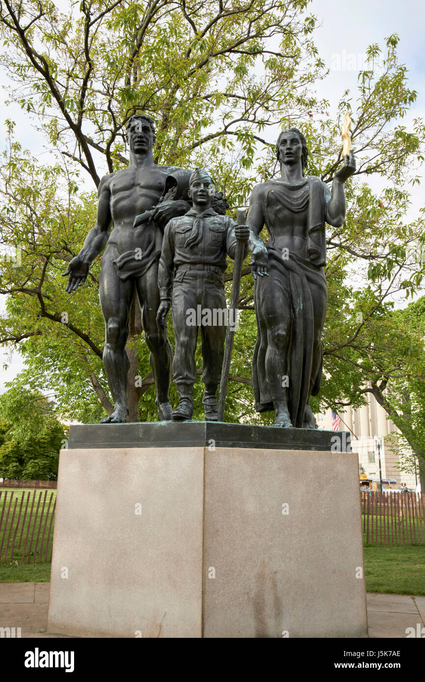 boy scouts of america memorial sculpture Washington DC USA Stock Photo