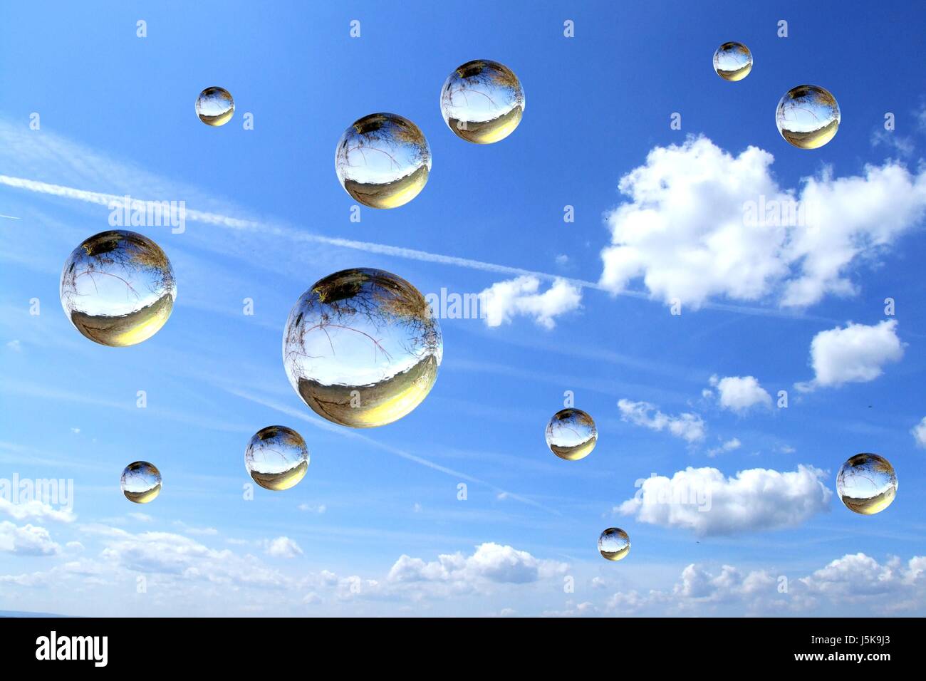 blue bubble soap bubble float bleb firmament sky glass ball heavenly body  Stock Photo - Alamy