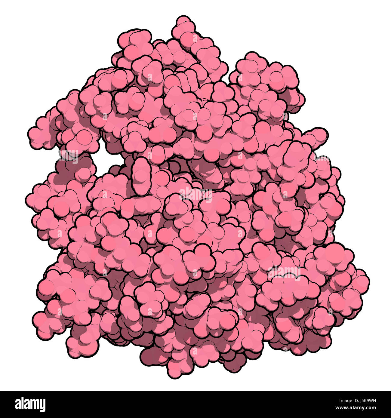 Platelet-derived growth factor receptor A (PDGFRA, kinase domain) protein. Target of anticancer monoclonal antibody olaratumab. 3D rendering. Stock Photo