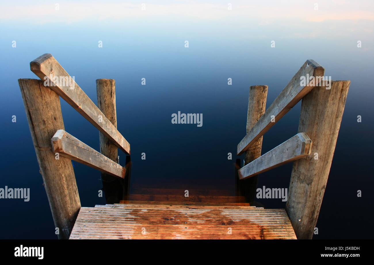stairs wood cloud soft mood bavaria mirroring bridge steel vein railing ...