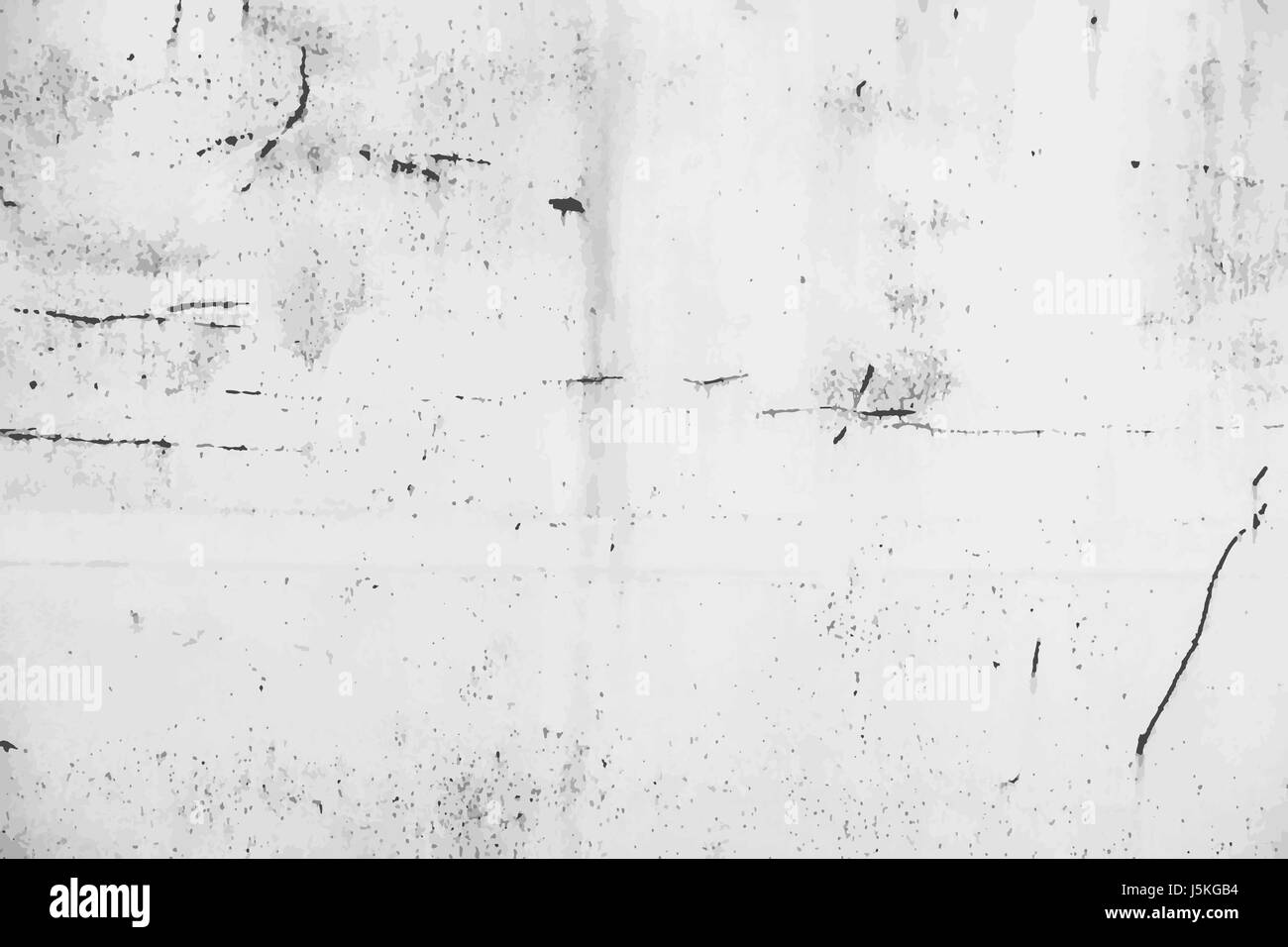 Rusted old metal background with scratches. Grunge black and white vector texture template for overlay artwork. Stock Vector
