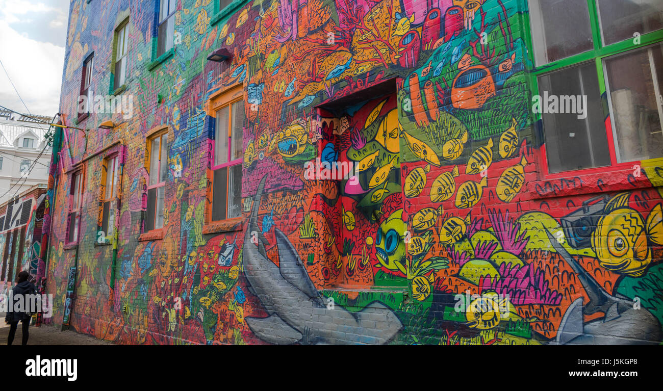 A graffiti in an alley in downtown Toronto,Canada Stock Photo